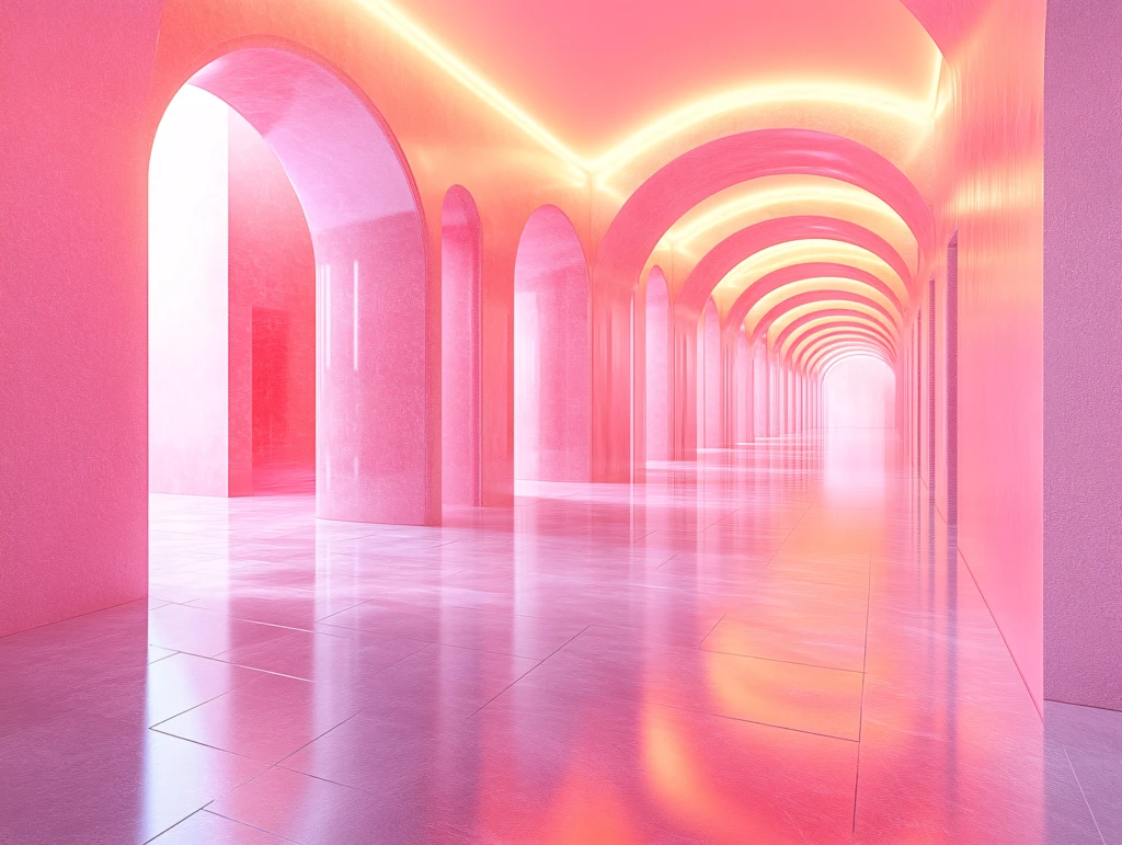 粉红色的梦幻长走廊