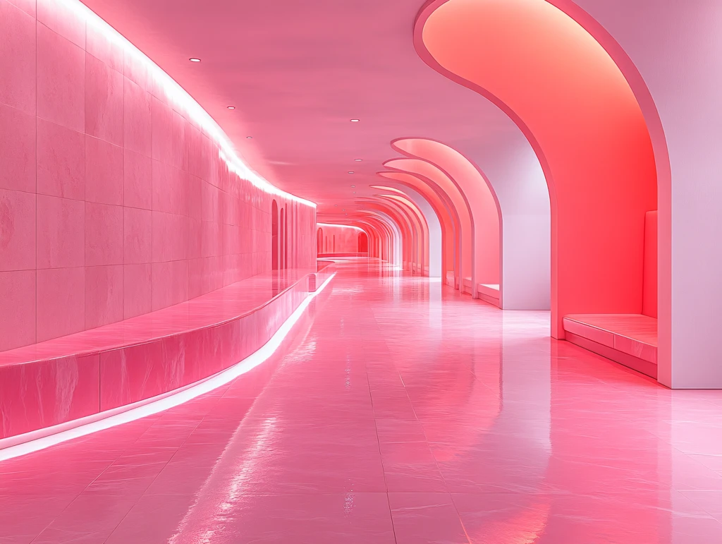 粉红色的梦幻长走廊