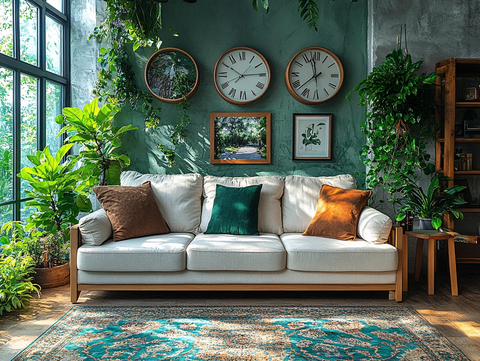 无画框绿植背景墙