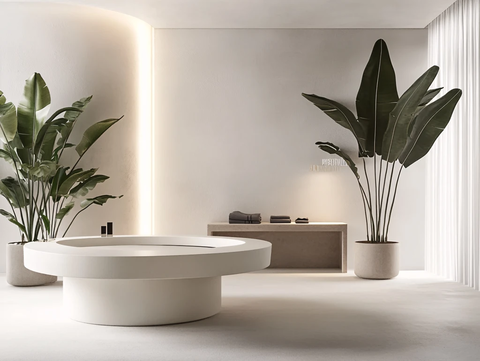 棕榈树盆栽浴缸