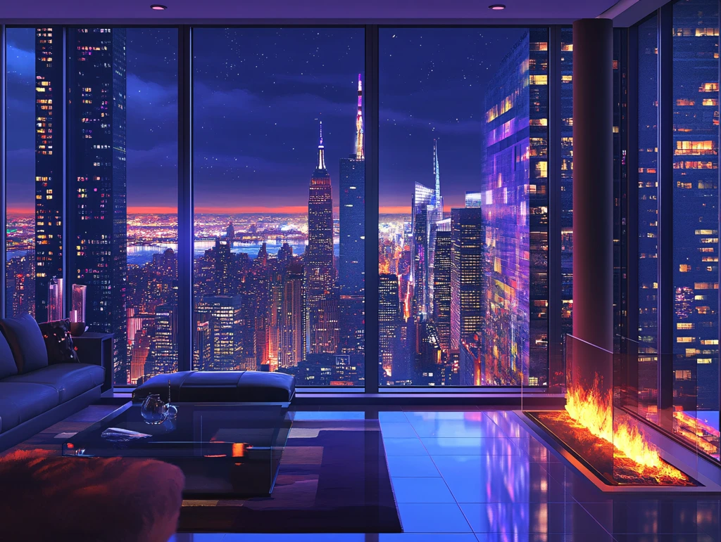 大气客厅落地门窗场景