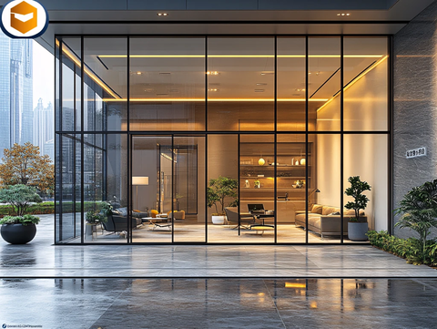 大气客厅落地门窗场景