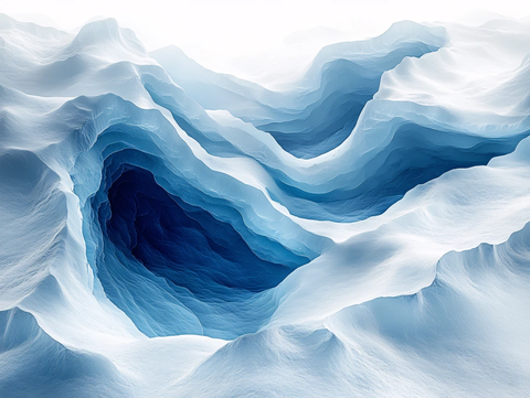 抽象蓝色山水意境