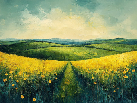 油菜花油画