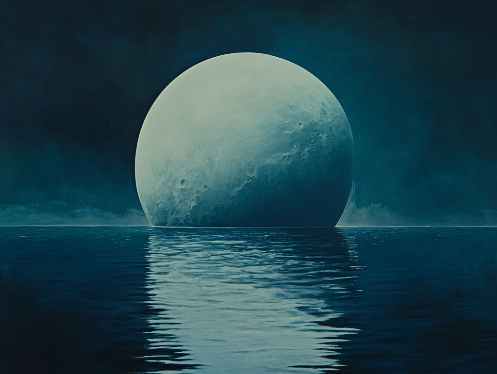 抽象月光倒影画