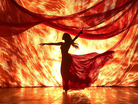 舞动红绸