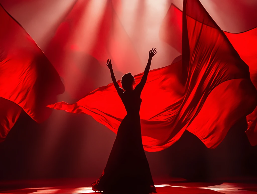 红色舞蹈背景