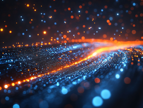 科技感十足的橙色光晕背景图片