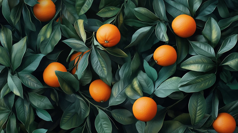 鲜橙绿叶图