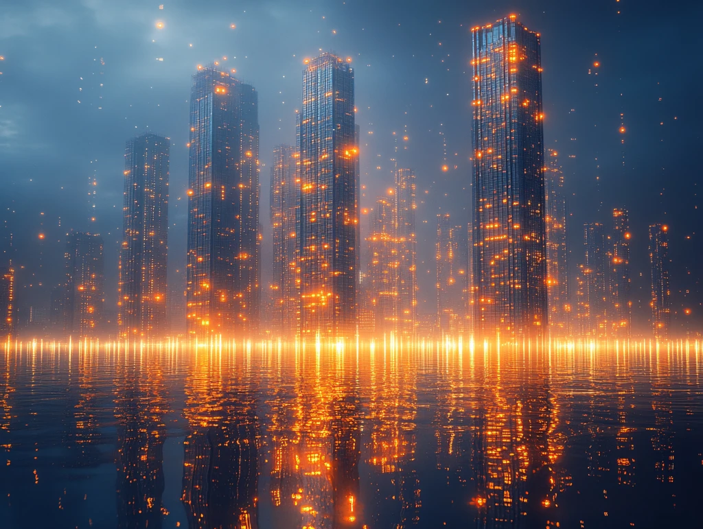 金色城市科技线条