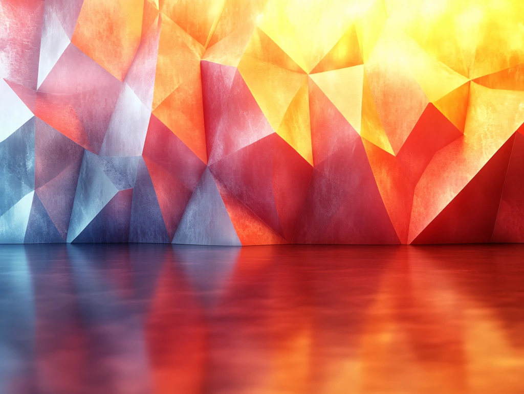 几何渐变色块背景墙