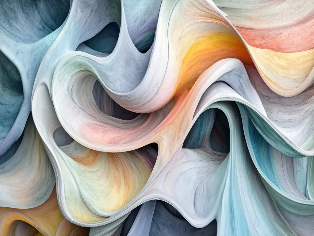 肌理彩色流体背景墙