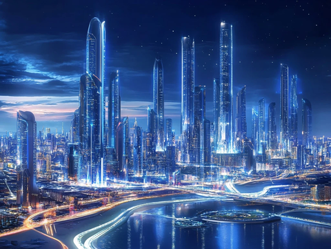 现代科技炫光城市