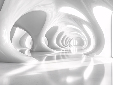 白色空间光影雕塑