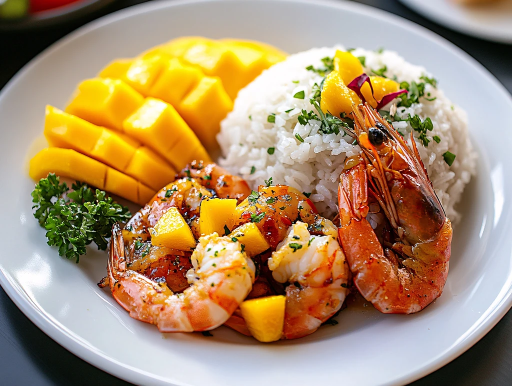 芒果烩海鲜伴牛油饭