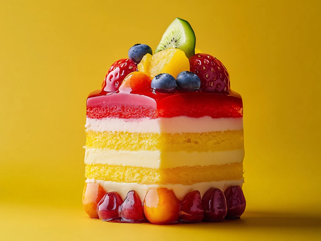 水果夹心蛋糕特写