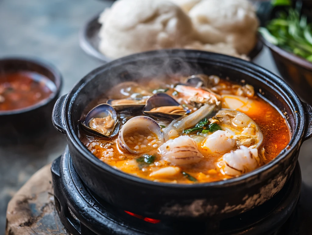 石锅海鲜汤汤饭