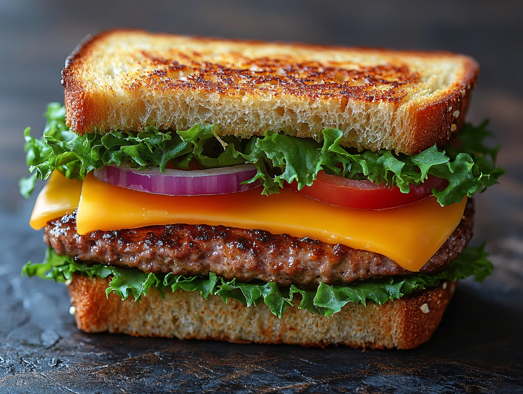 自制番茄汉堡三明治