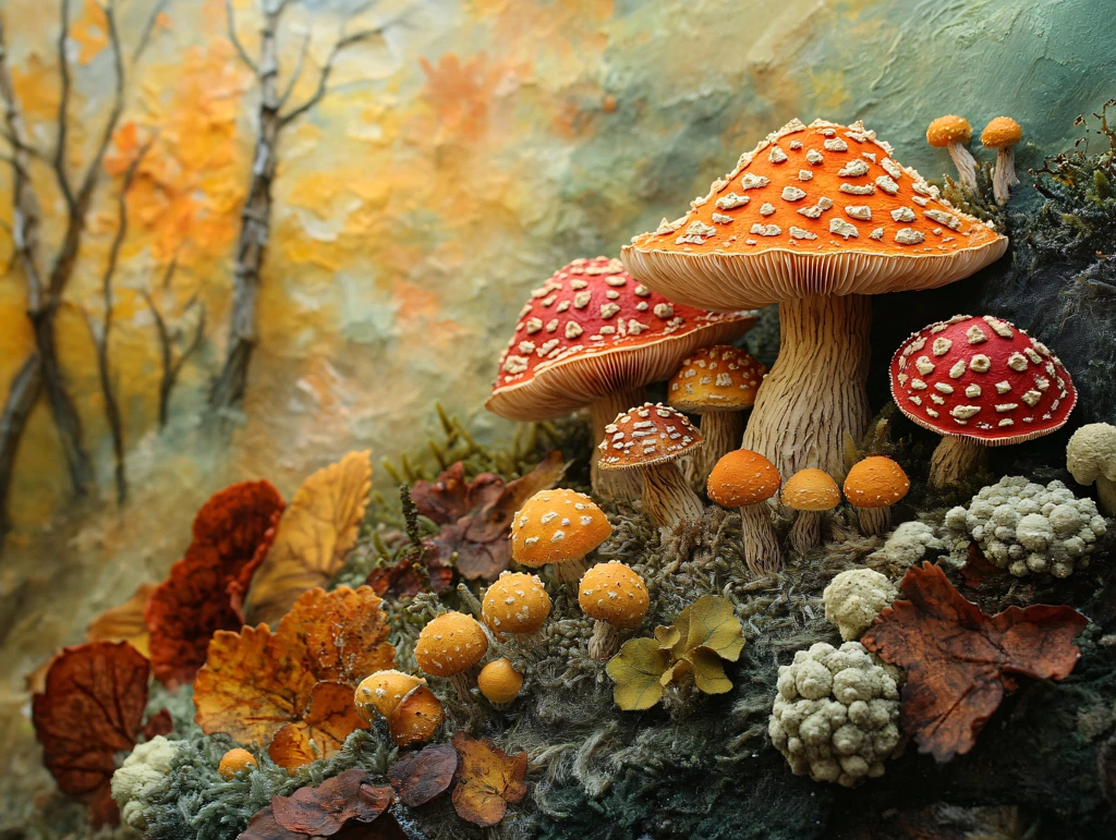 梦幻蘑菇背景