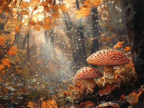梦幻蘑菇背景