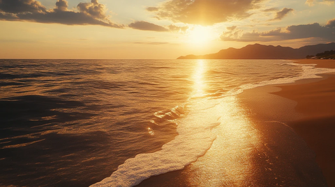 日出金色海滩日落