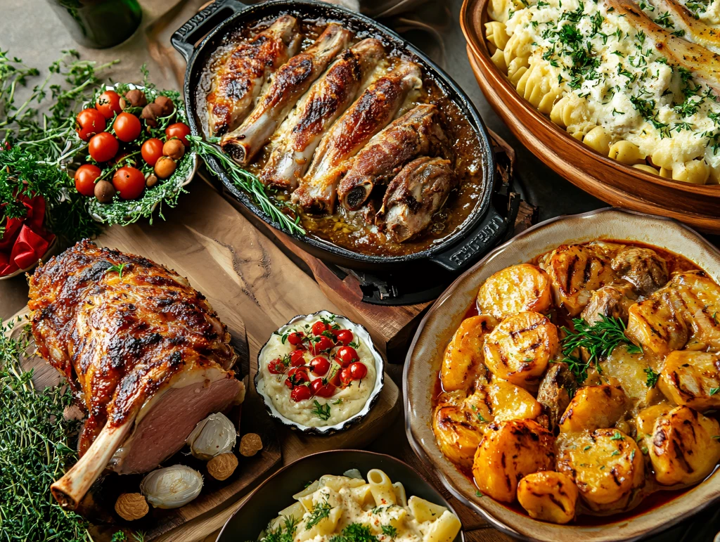 火鸡配齐所有菜肴