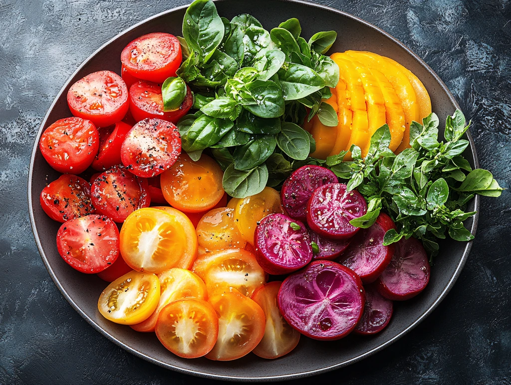 盘装双色小番茄特写