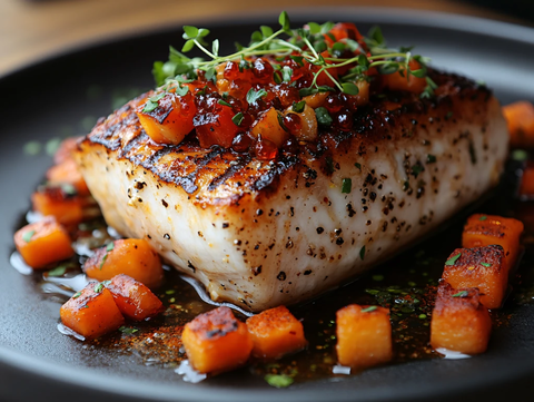 烧烤土豆配银鳕鱼