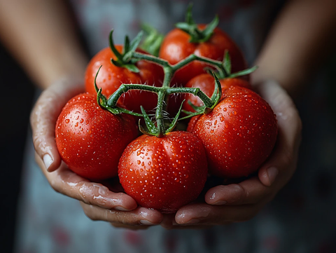 手拿小番茄手部特写