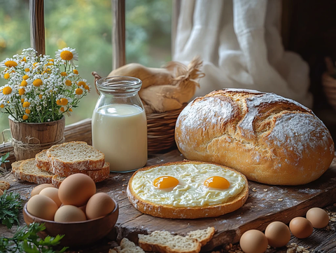 早餐面包牛奶面包