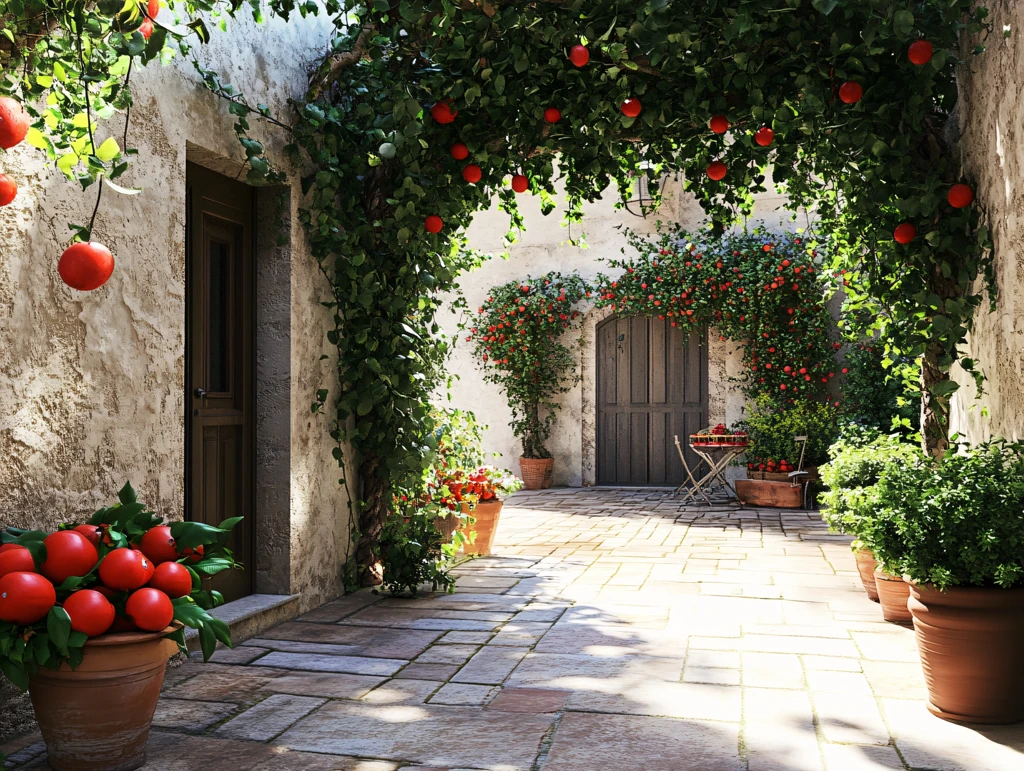 红果绿植庭院入口