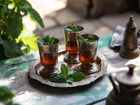 伊朗圆形磨花玻璃脚杯