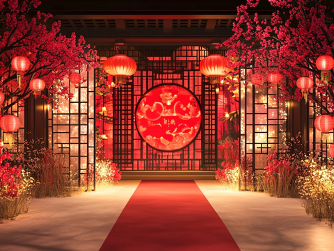沉浸式中式婚礼迎宾区