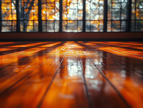 光影洒射在地板上