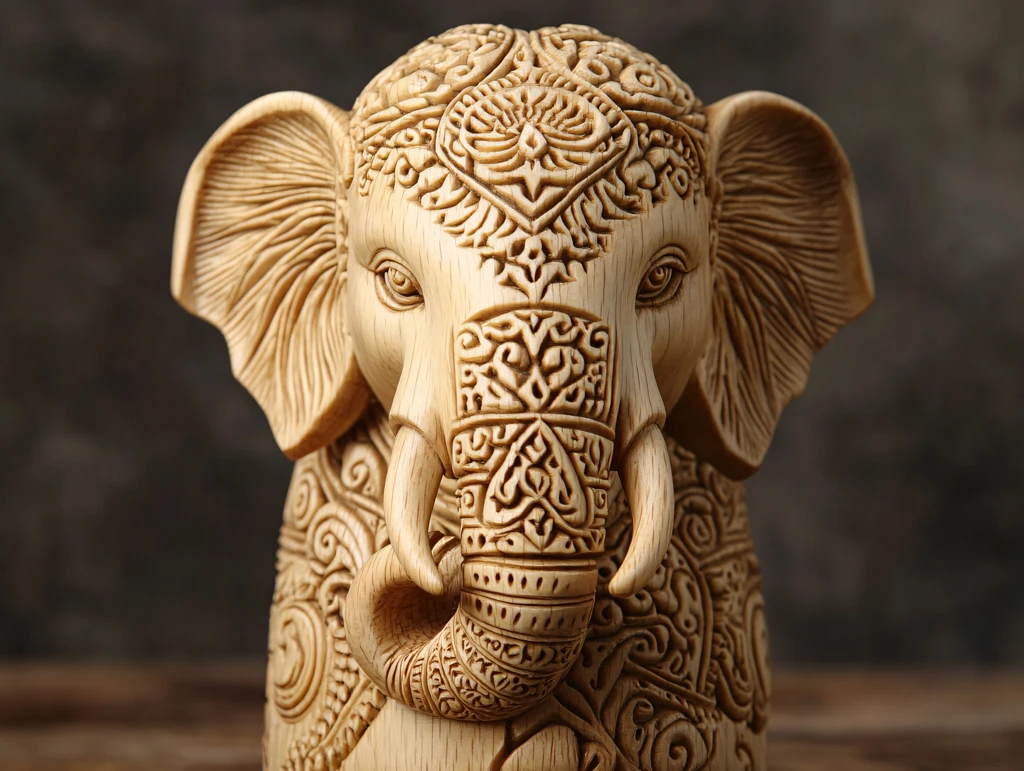 柚木雕大象