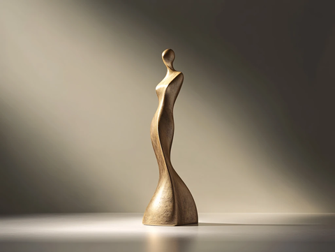 女性铜摆件