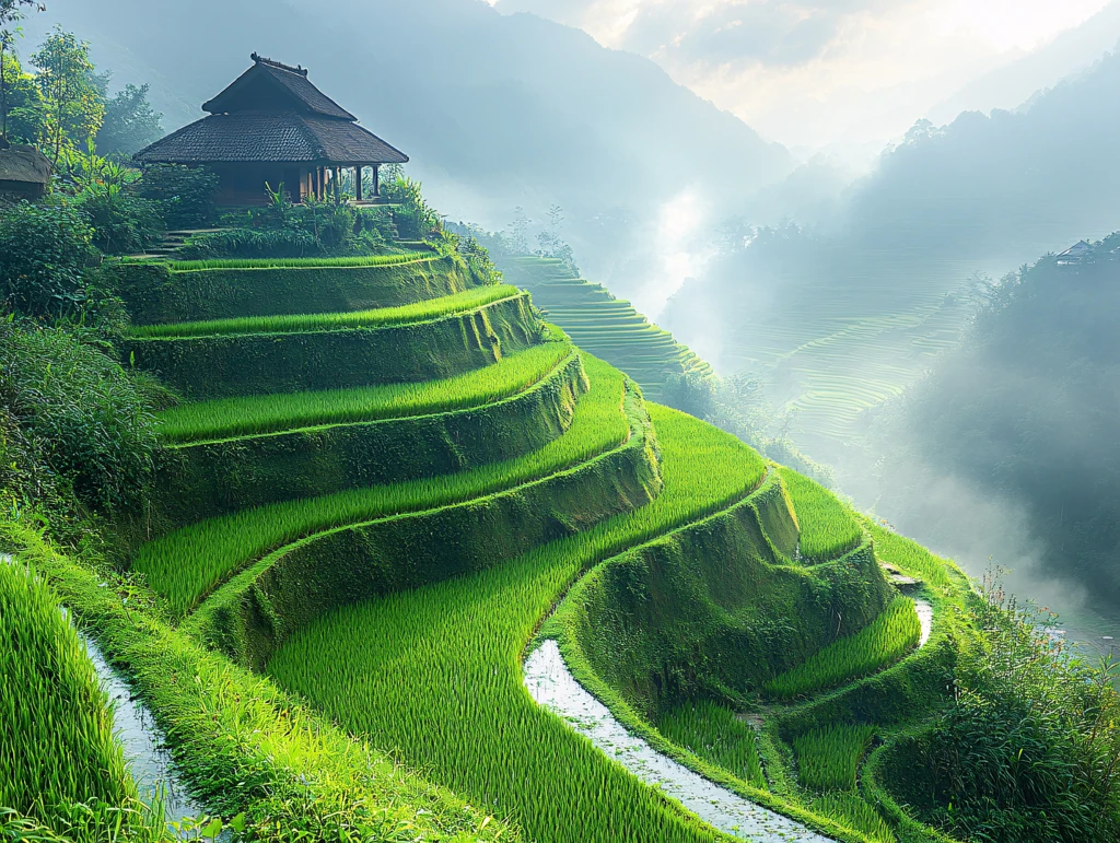 龙胜水稻稻田