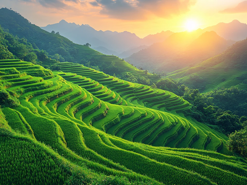 田梯夕阳田梯日落