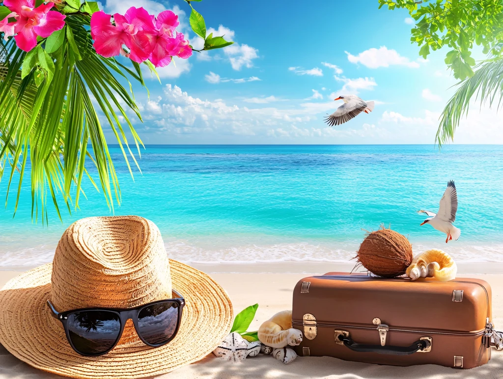 旅游夏日海边游