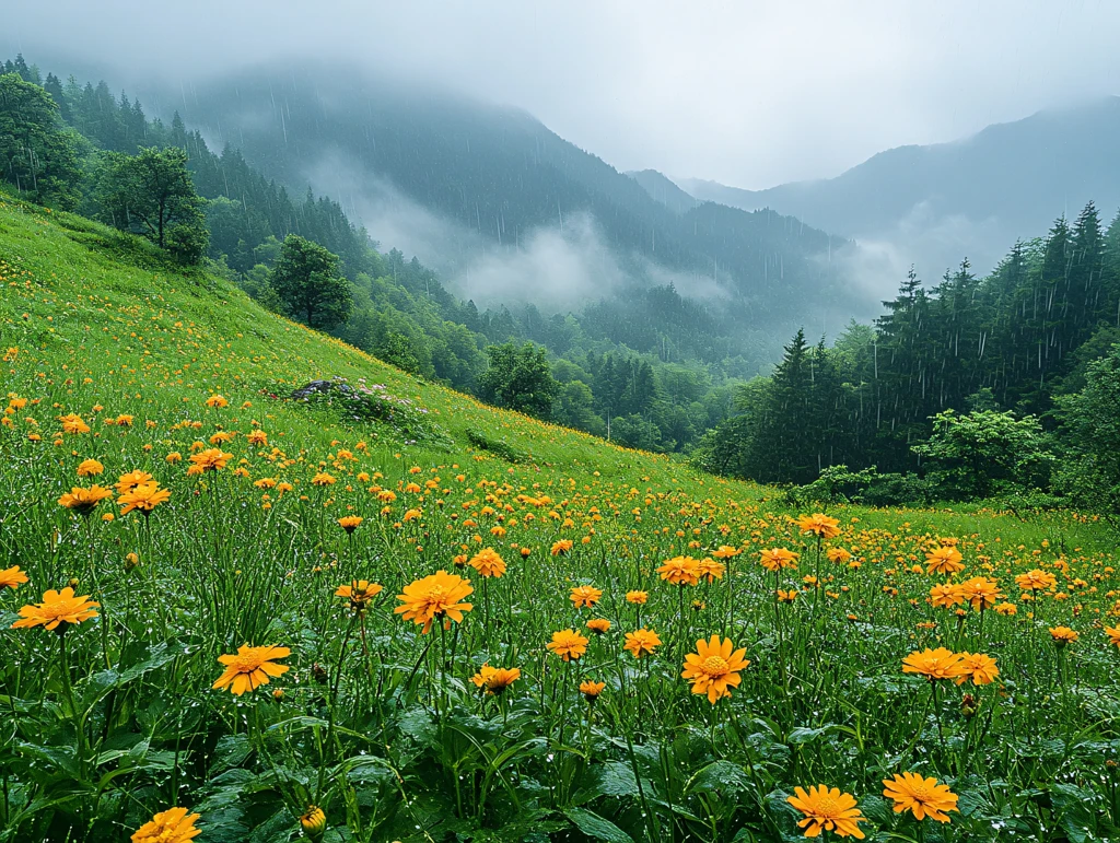 雨雾库尔德宁山谷