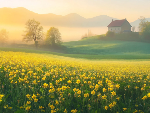 朦胧感田园风景