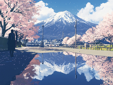 富士山下的美景