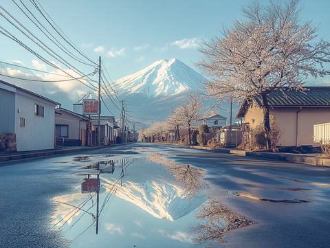 富士山下的小镇