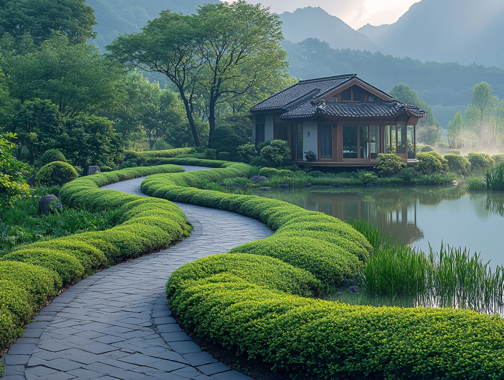 中式园林禅意山水