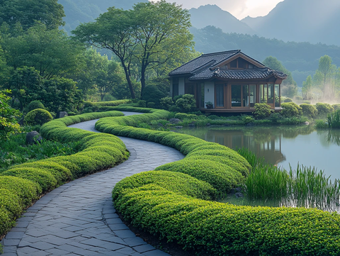 中式园林禅意山水