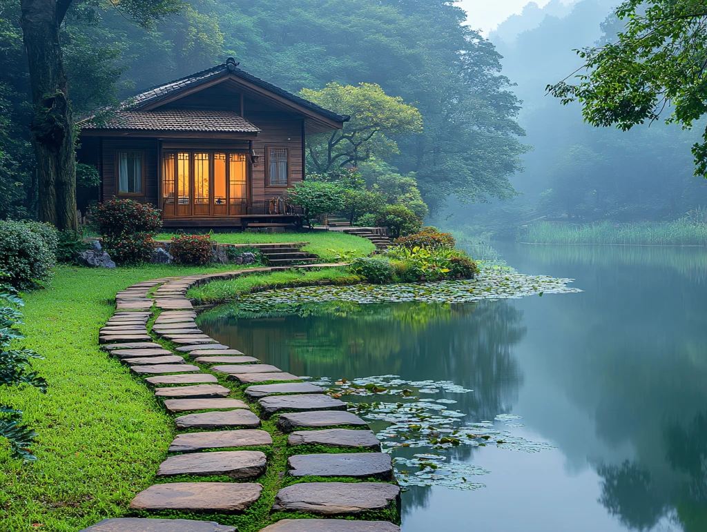 中式园林禅意山水