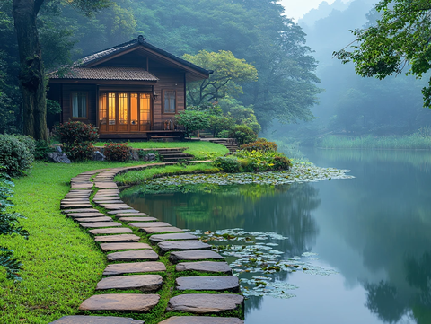 中式园林禅意山水