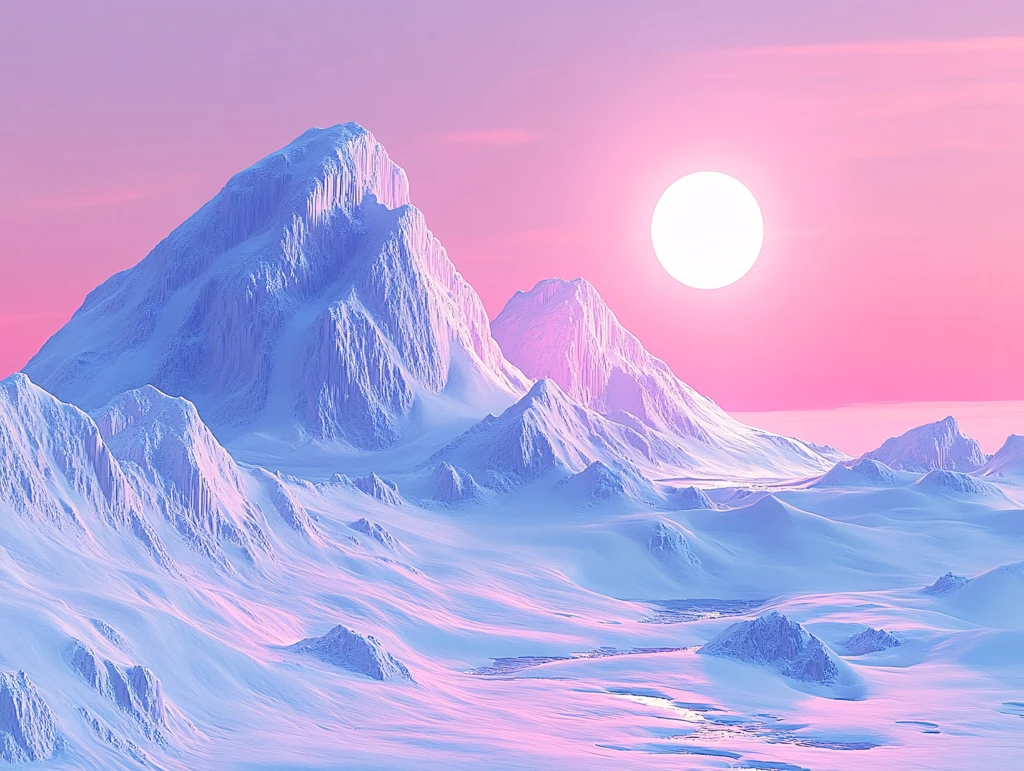 粉红色的超现实山脉