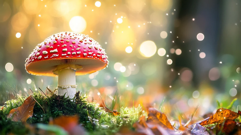 梦幻蘑菇背景