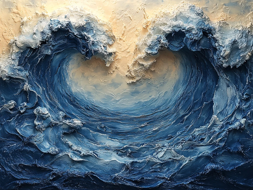 波涛海涛壁画海波海浪